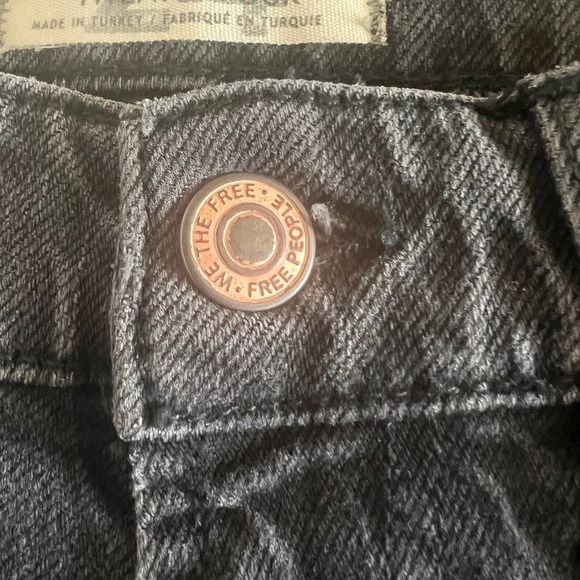 FREE PEOPLE CUFFED SLIM BOYFRIEND JEANS FADED BLACK NWT WOMEN'S SIZE 24 - Picture 9 of 16